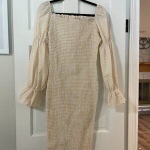 SNDYS Cream plaid dress